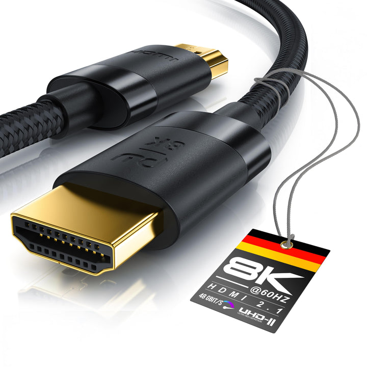 CSL - 8k / 4k HDMI Kabel 2.1/2.0-4m - 8K @ 60Hz / 120Hz - 4K @ 240Hz - 48 Gbit/s - 3D - Ultra High S