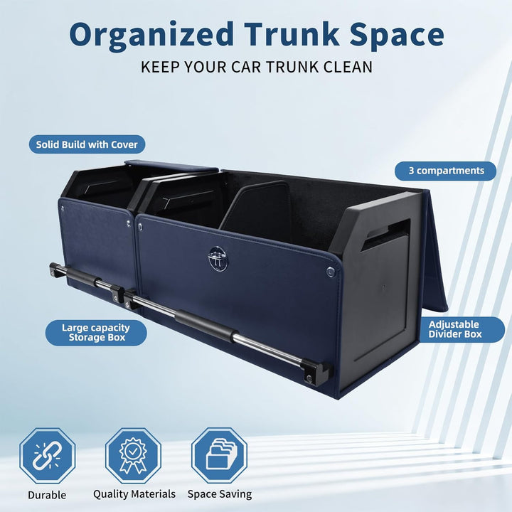 Auto Kofferraum Organizer mit Deckel – 2-in-1 Modulares XXL-Aufbewahrungsbox, Multifunktionaler Koff