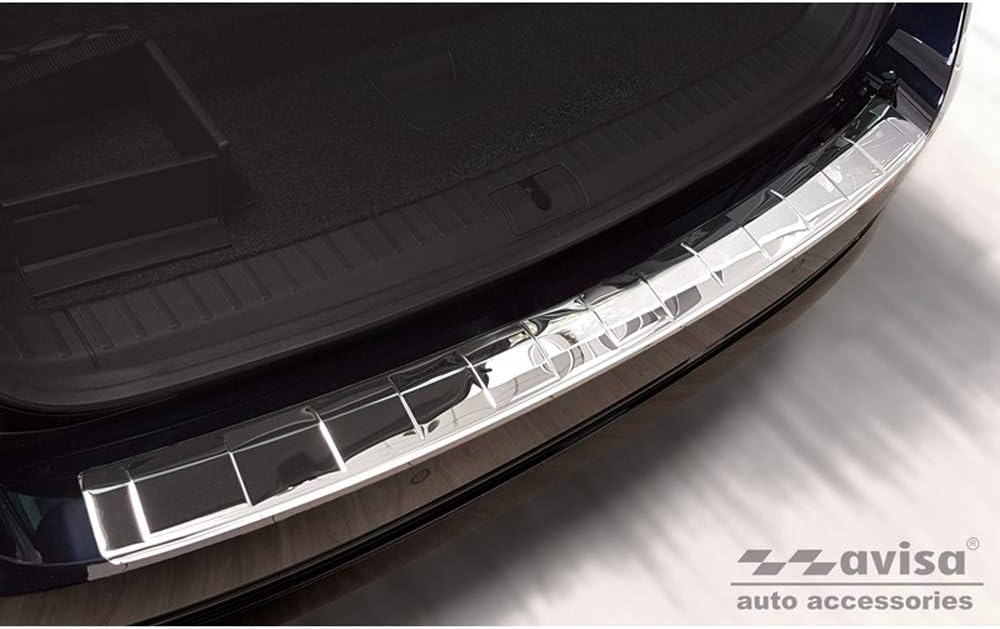 Chrom Edelstahl Heckstossstangenschutz kompatibel mit Skoda Octavia IV Kombi 2020- Inkl. RS 'Ribs'