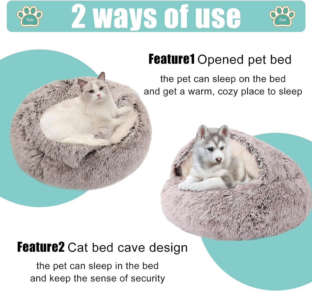 Flauschig Hundebett Muschelform Katzenbett Warm Tierbett Haustierbett Waschbar Hundesofa Katzensofa