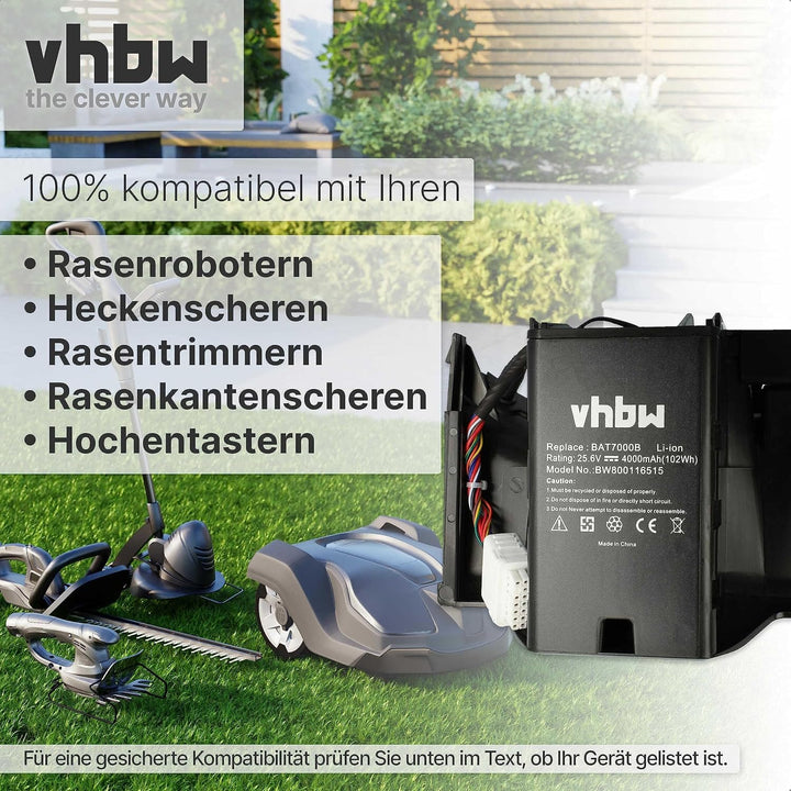 vhbw Akku kompatibel mit Robomow Premium RC302, RC304, RC304u, RC306, RC308, RC308u, RC312, RC312u R
