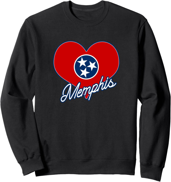 I Love Memphis Tennessee Heart State Flag Novelty Gift Sweatshirt