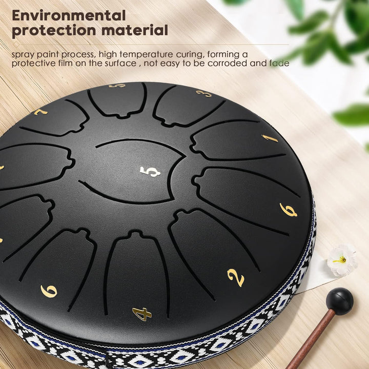 Steel Tongue Drum, PaNt 6 Zoll 11 Noten Zungentrommel Scheibentrommel Steel Pan Töne Schlaginstrumen