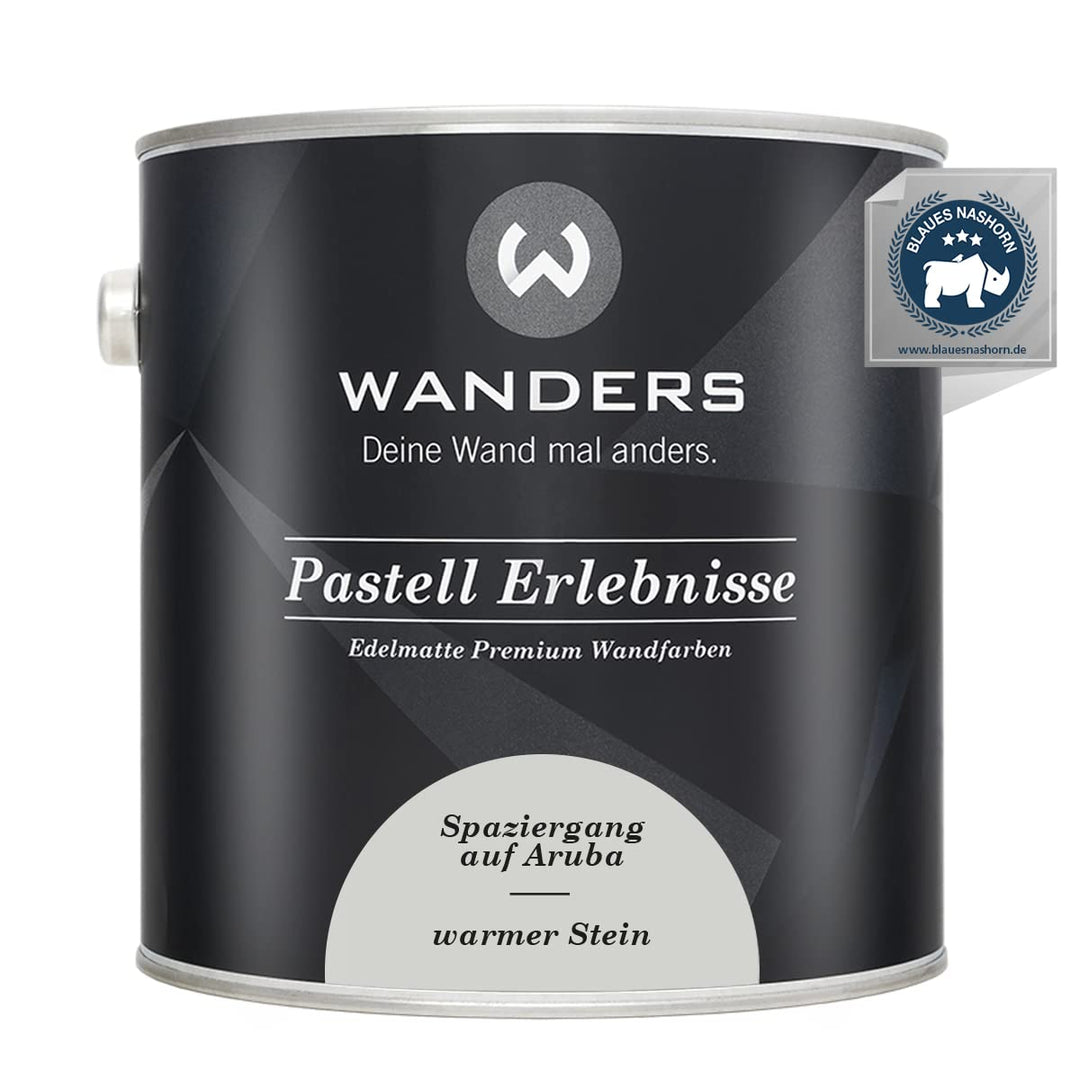 Wanders24 Pastell Erlebnisse (2,5 Liter, warmer Stein) edelmatte Wandfarbe - Feine Farben - in 90 Fa