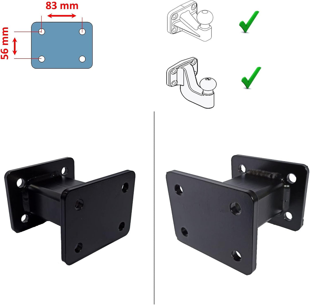 XIMPLIO Anhängerkupplung Verlängerung 125 mm Hakenverlängerung Adapter für AHK-Anschraubplatte Flans