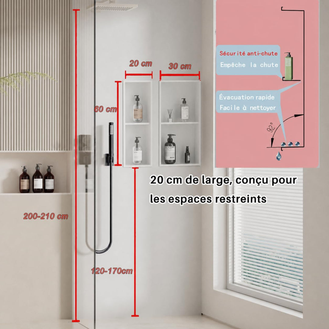 Edelstahl Wandnische dusche zur Aufbewahrung Duschablage Unterputz,Einbaunische Wand Eingebaut,Dusch