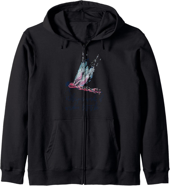Flüsterwörter der Weisheit Let it be Libelle inspirierend Kapuzenjacke