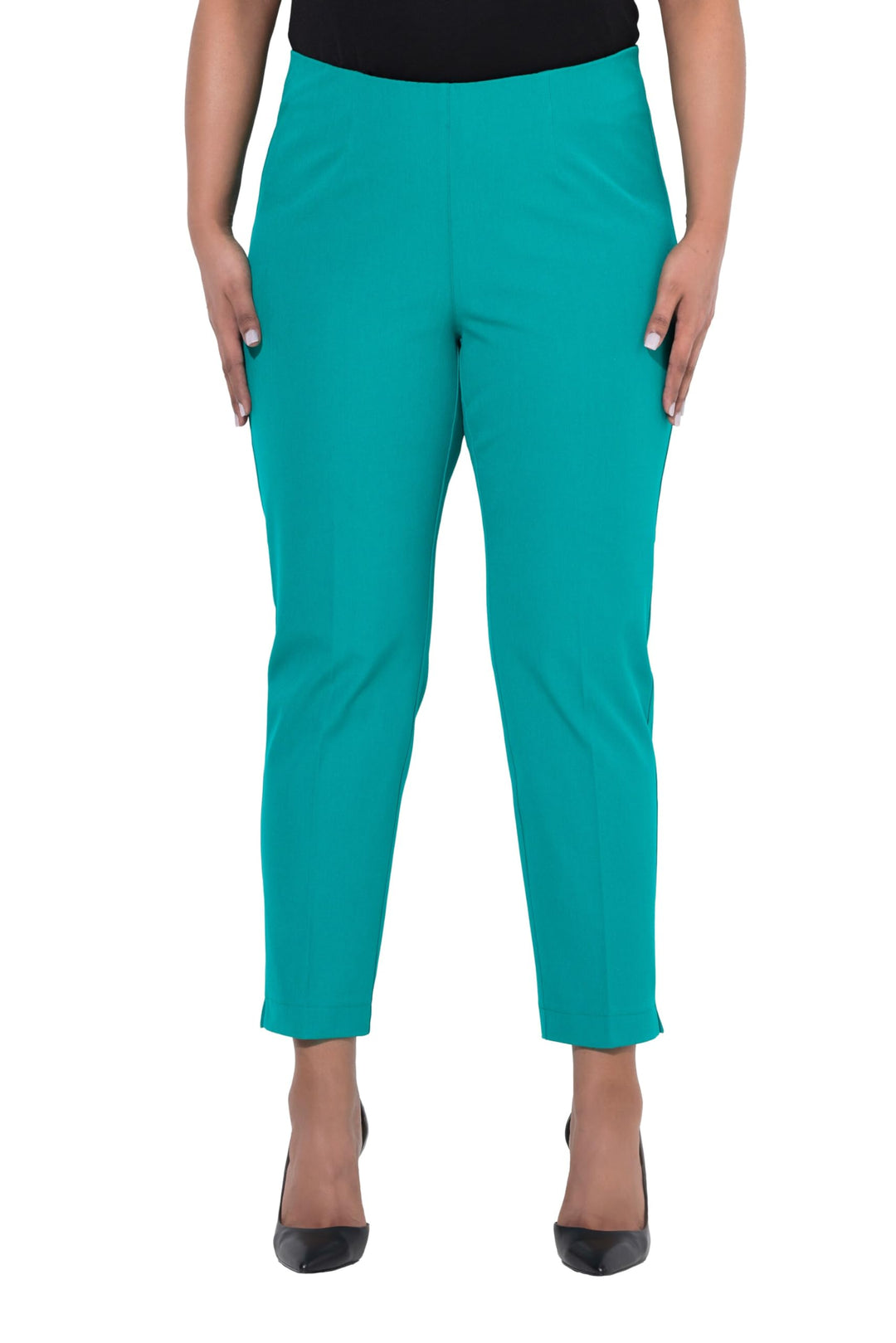 Ulla Popken Damen grosse Grössen Übergrössen Plus Size 7/8-Hose, schmales Bein, Elastikbund 816780 4