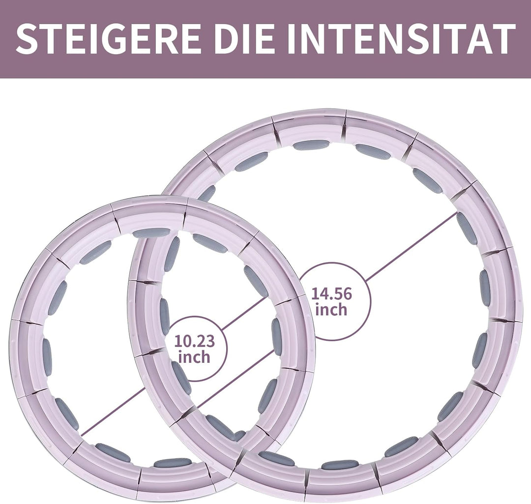 Smart Hula Hoop, Leise Fitness Reifen Erwachsene, hullahub mit Gewicht Ball, 16 Knoten Fit Hoop Reif