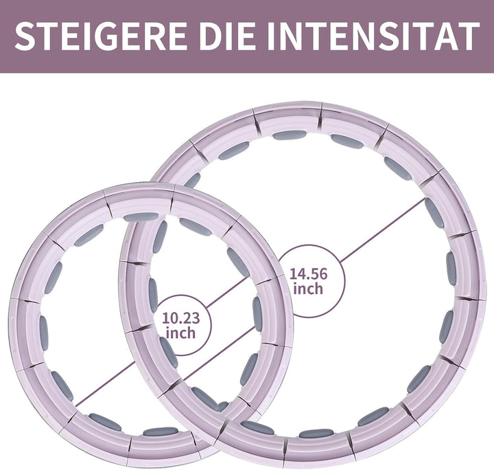 Smart Hula Hoop, Leise Fitness Reifen Erwachsene, hullahub mit Gewicht Ball, 16 Knoten Fit Hoop Reif