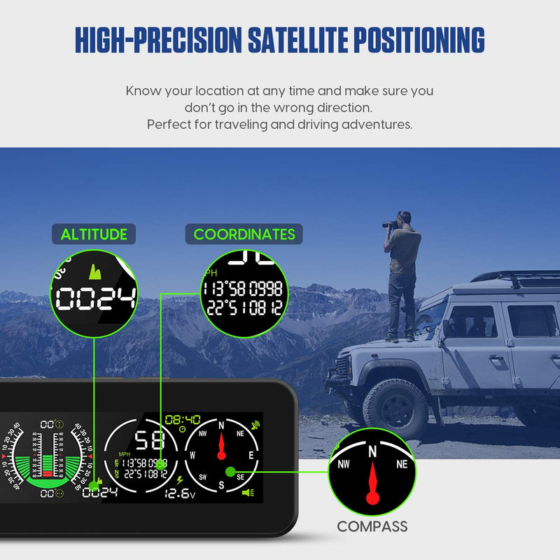 MR CARTOOL M60 Auto Neigungsmesser Kfz Digital GPS Tacho HUD Anzeige Clinometer mit Kompass für alle