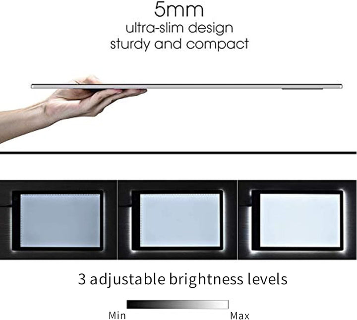 XIAOSTAR A4 Leuchttisch Led Licht Pad Copy Board Lichtplatten,mit Einstellbarer Helligkeit,für Künst