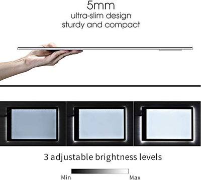 XIAOSTAR A4 Leuchttisch Led Licht Pad Copy Board Lichtplatten,mit Einstellbarer Helligkeit,für Künst
