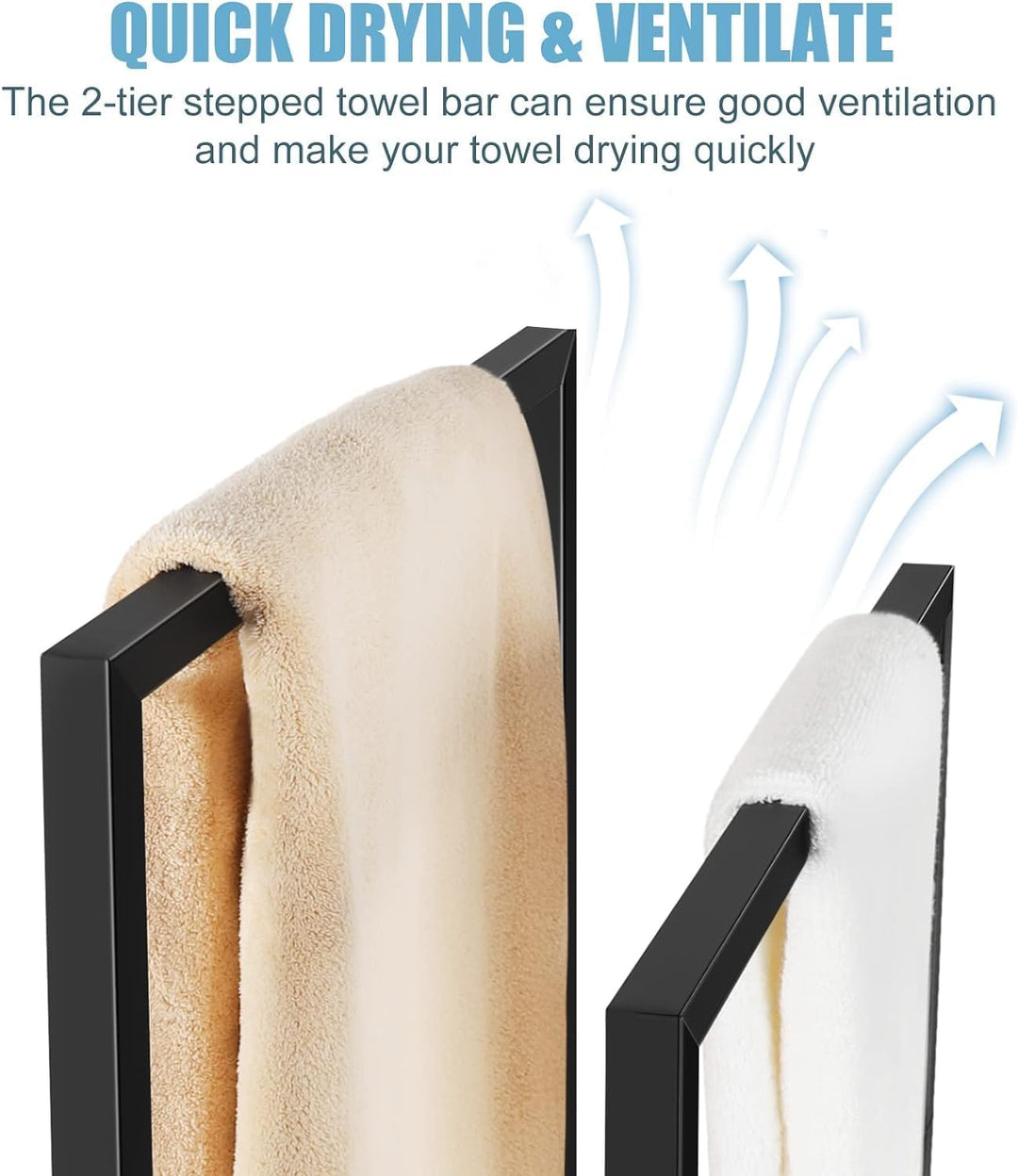 Handtuchhalter für Badezimmer, 2 Etagen freistehend Edelstahl Handtuchhalter Ständer für Badezimmer,