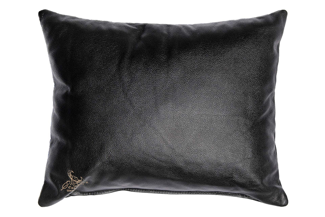 Centaur - Deko Lederkissen 50 x 40 cm für Sofa oder Schlafzimmer schwarz - Echt Leder Kissen Echtled