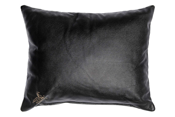 Centaur - Deko Lederkissen 50 x 40 cm für Sofa oder Schlafzimmer schwarz - Echt Leder Kissen Echtled
