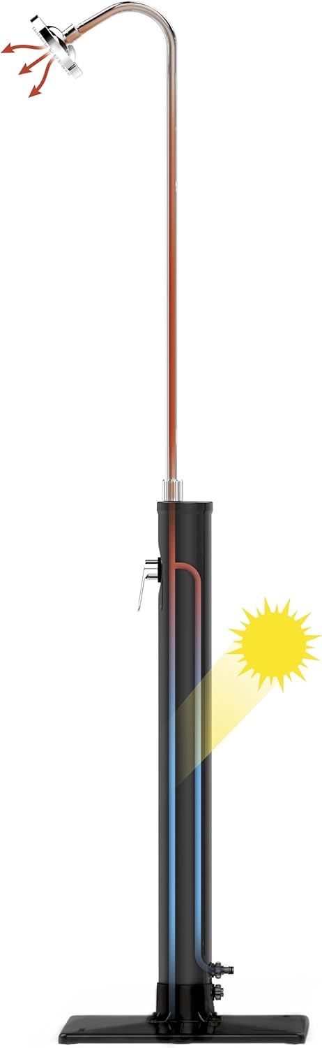 Bestway | SolarFlow Aussendusche 8L / 50 x 50 x 218 cm schwarz-silber, 50 x 50 x 218 cm schwarz-silb