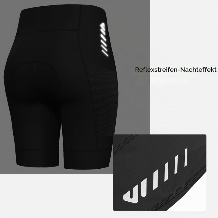 Lo.gas Radlerhose Damen Gepolstert,Fahrradhose Damen Radhose Kurze High Waist Elastische Radshorts A