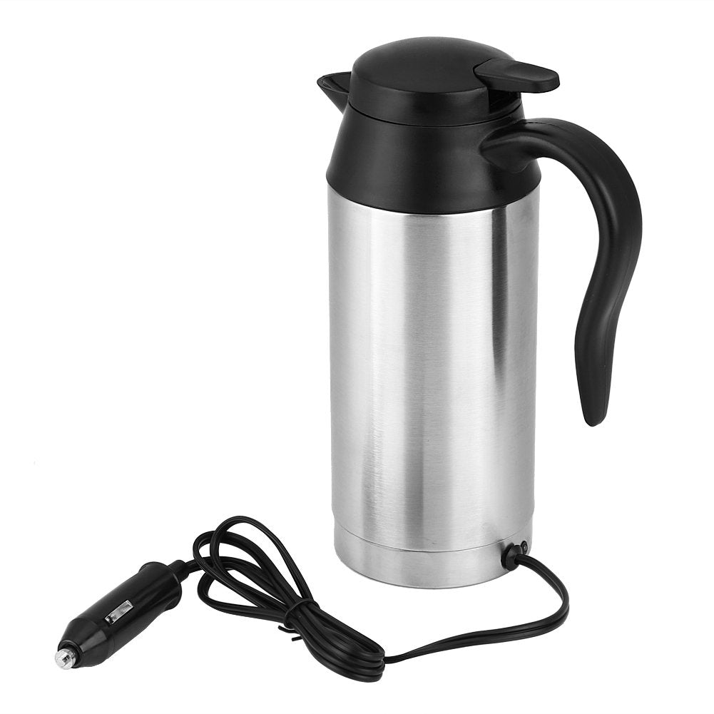 750ml Auto Wasserkocher, 12V Elektrischer Wasserkocher Edelstahl Reisewasserkocher für Wasser Kaffee