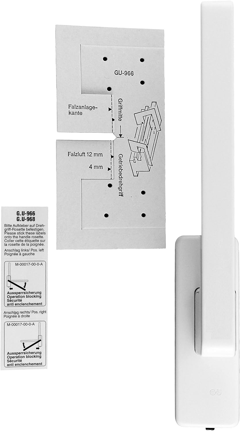 GU Schiebetür PSK Drehgriff DIRIGENT 966/976, 34225 oder auch 30152, DIN Links weiss mit Aussperrsic