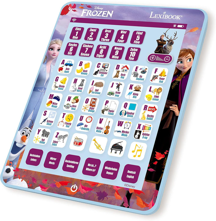 Lexibook, Die Eiskönigin, Educational Bilingual Learning Tablet, Lernen Sie Buchstaben, Zahlen, Wört