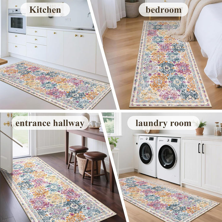 Läufer Flur 50 x 150cm Flauschig Weich Langer Teppich Läufer Waschbar Kurzflor Küchenläufer rutschfe