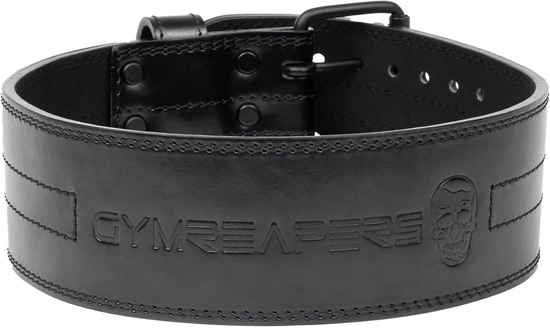 Gewichthebergürtel, 6 mm, echtes Leder, doppelte Zinken, robust, 10,2 cm breit, starke, stabilisiere
