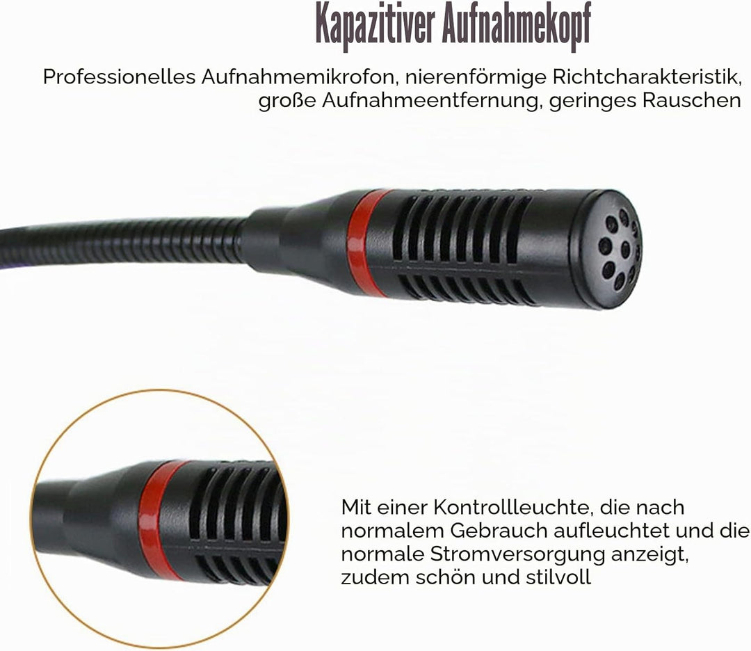 Desktop-Schwanenhals-Kondensatormikrofon, Schnurgebundenes Sprachkondensatormikrofon Zur Tischmontag