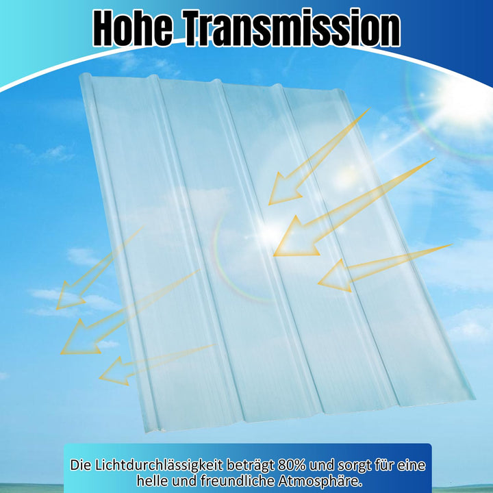 Trapezblech Wellplatten Transparent 90 * 120cm FRP-Tageslichtplatten 2mm Wellblechplatten für Dach P