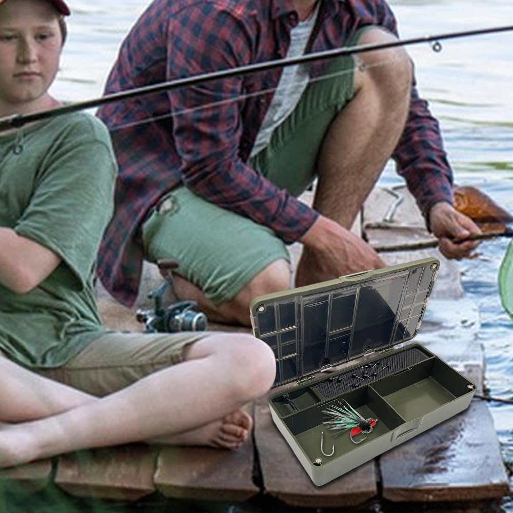 Angelgerätebox, Wasserdichter Fischköder Organizer mit Herausnehmbaren Trennwänden und Magnetischem