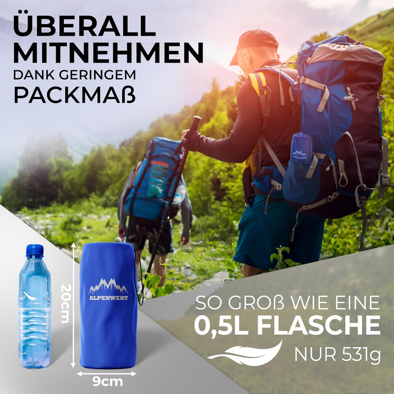 Alpenwert® Isomatte Outdoor [Kleines Packmass & Ultraleicht] Luftmatratze perfekt für Camping, Wande