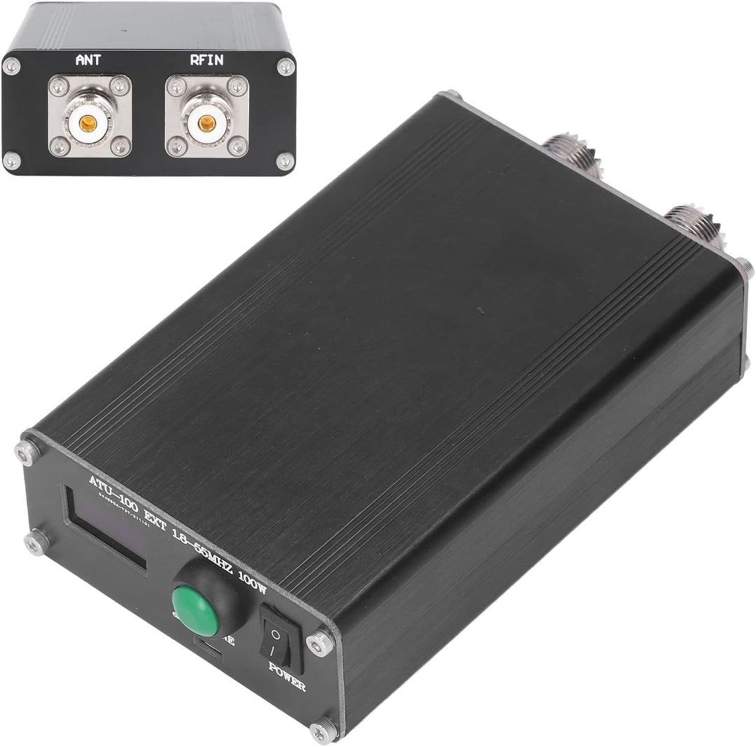 Antennentuner Mini automatisch 1,8 55 MHz 0,96 Zoll OLED-Display mit Aluminiumlegierungsgehäuse für