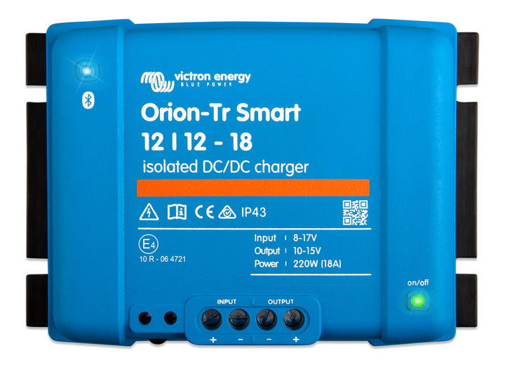 Victron Energy Orion-Tr Smart 12/12-Volt 18 Amp 220-Watt DC-DC Ladebooster, Isoliert (Bluetooth) 12/