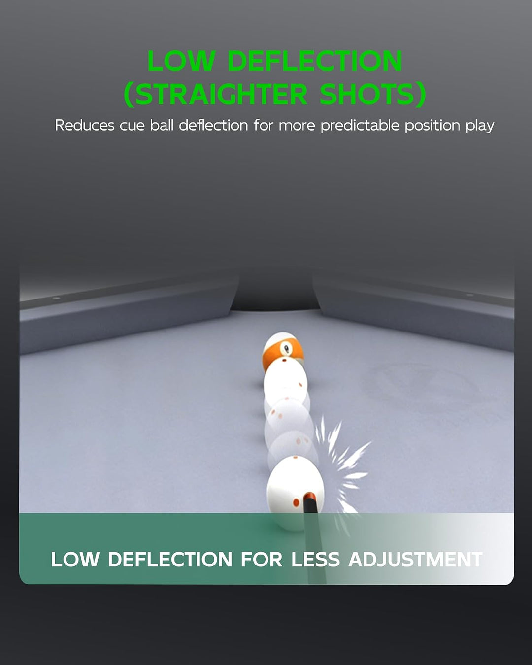 KONLLEN Karbonfaser-Pool-Queue, 147,3 cm, professionelle Poolsticks für Erwachsene, Vollcarbon-Techn