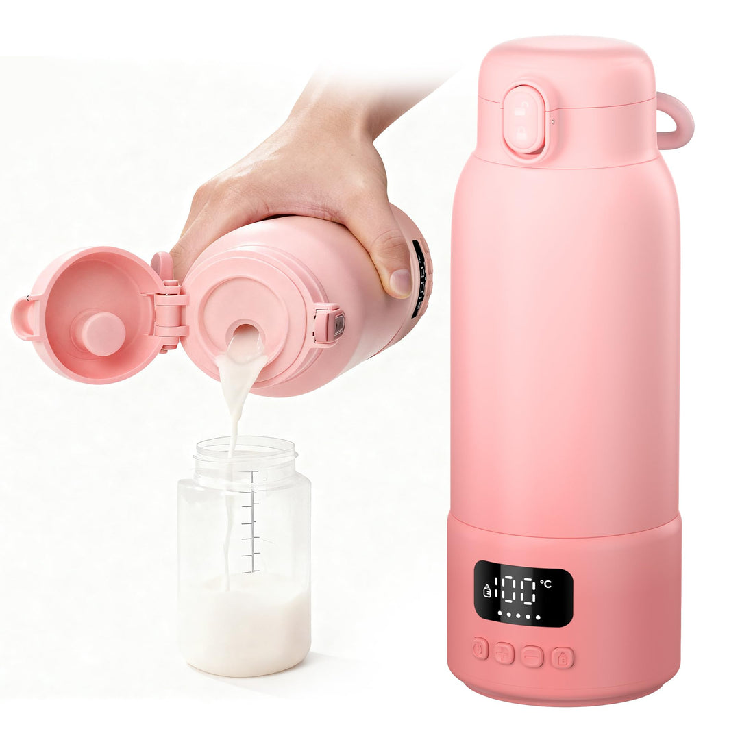 Tragbarer Flaschenwärmer Baby für Unterwegs: 500ml Heizmodi für Muttermilch und Wasser Schnelles Auf