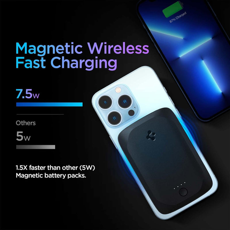 Spigen ArcHybrid Mag (MagFit) für Magnetische Batterie Pack 5000mAh Kabelloses Power Bank Kompatibel