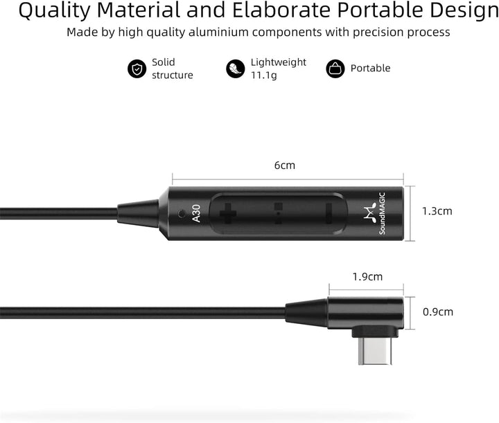 SoundMAGIC A30 Tragbarer Kopfhörerverstärker HiFi Stereo Kopfhörerverstärker Hhohe Auflösung DAC Ada