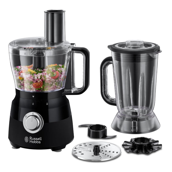 Russell Hobbs Desire Küchenmaschine 1,5 Liter Küchenmaschine mit 5 Schneid-, Hobel- und Teigaufsätze