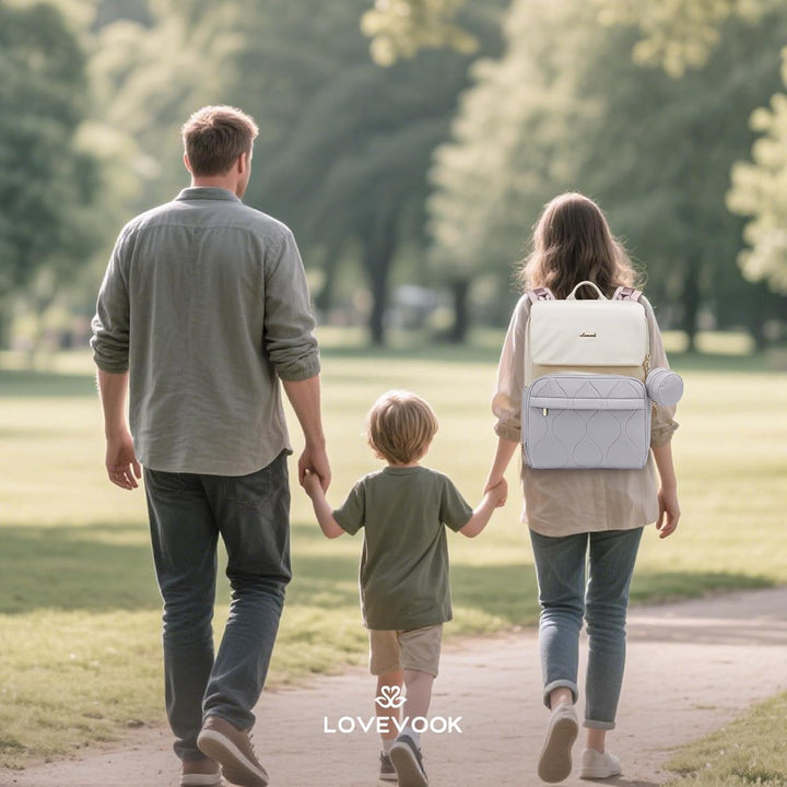 LOVEVOOK Wickelrucksack Gross Wickeltasche Rucksack Diaper Bag für Mama Papa | Lässig Babytasche mit