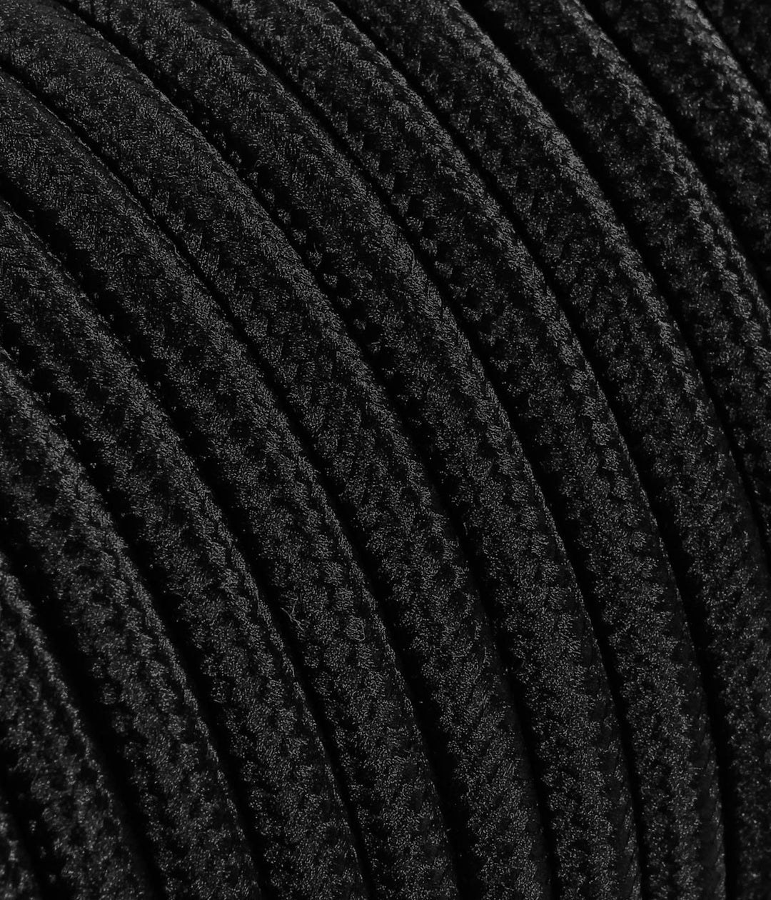 Textilkabel für Lampe, Stoffkabel 3-adrig (3x1,50mm²) - Schwarz. Made in Italy (15 Meter), 15 Meter