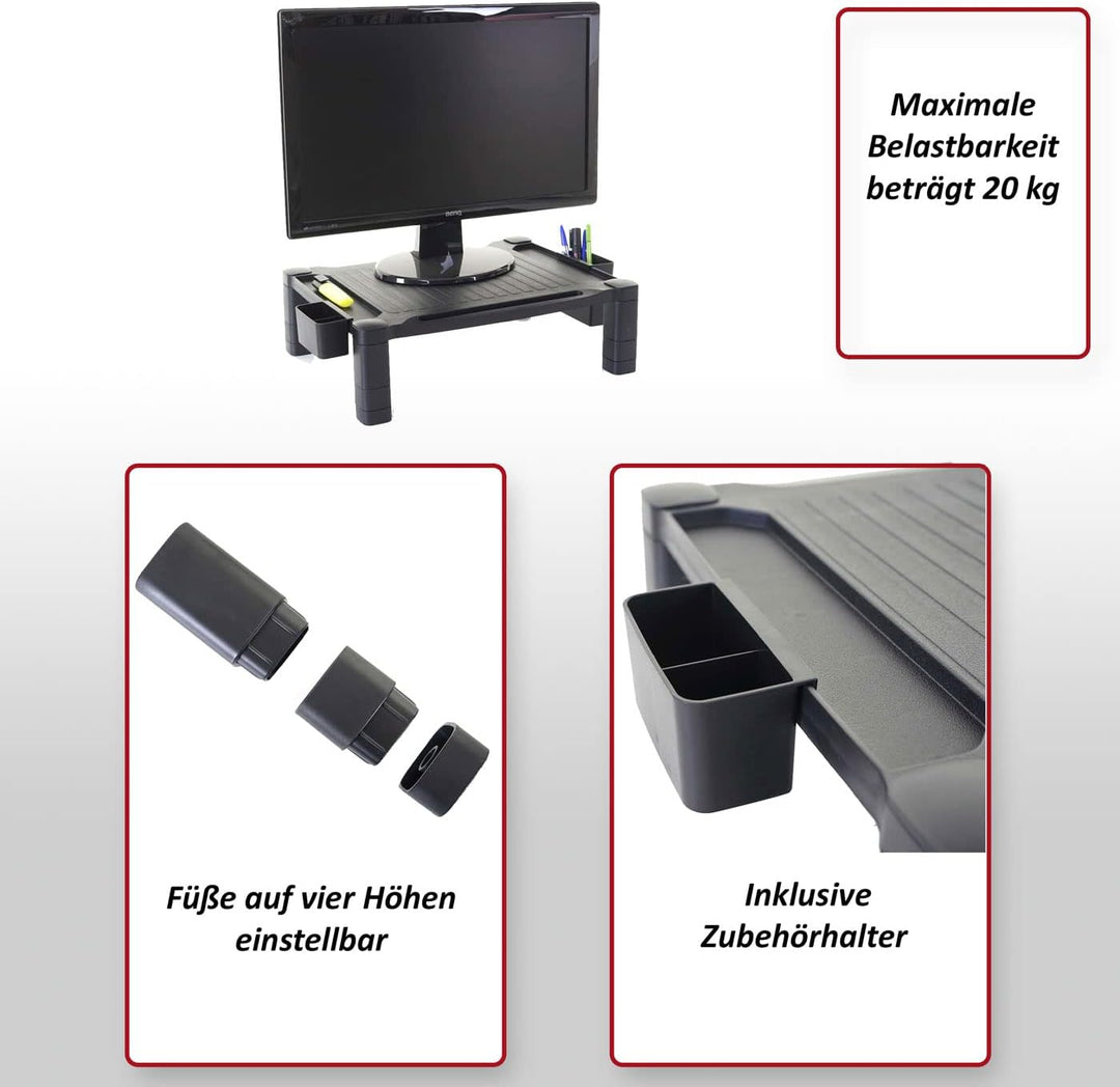 Mendler Monitorerhöhung HWC-E61, Monitorständer Schreibtischaufsatz Bildschirmerhöhung, Kunststoff 1