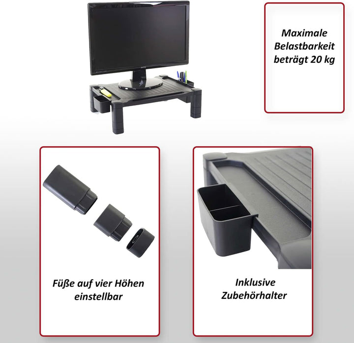 Mendler Monitorerhöhung HWC-E61, Monitorständer Schreibtischaufsatz Bildschirmerhöhung, Kunststoff 1