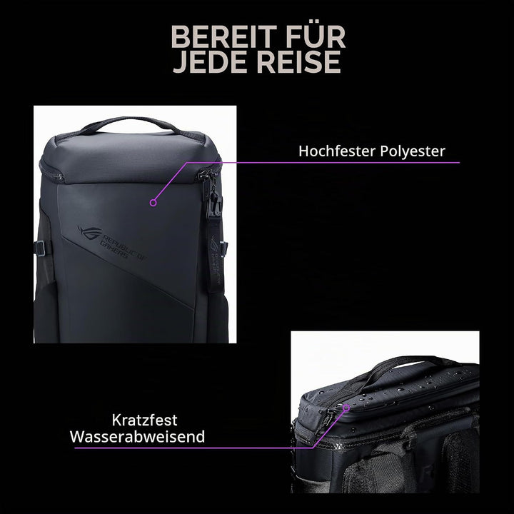 ASUS ROG Ranger BP201 Gaming Notebook Rucksack (leichtgewichtig, wasserabweisend, 22 Liter Stauraum,