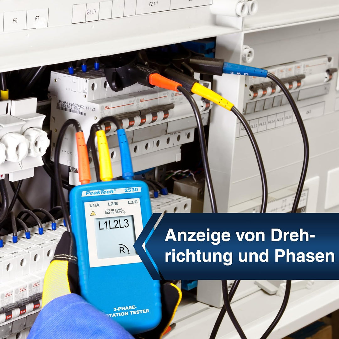 PeakTech 2530, 3-Phasen-Drehrichtungsanzeiger Single, Single