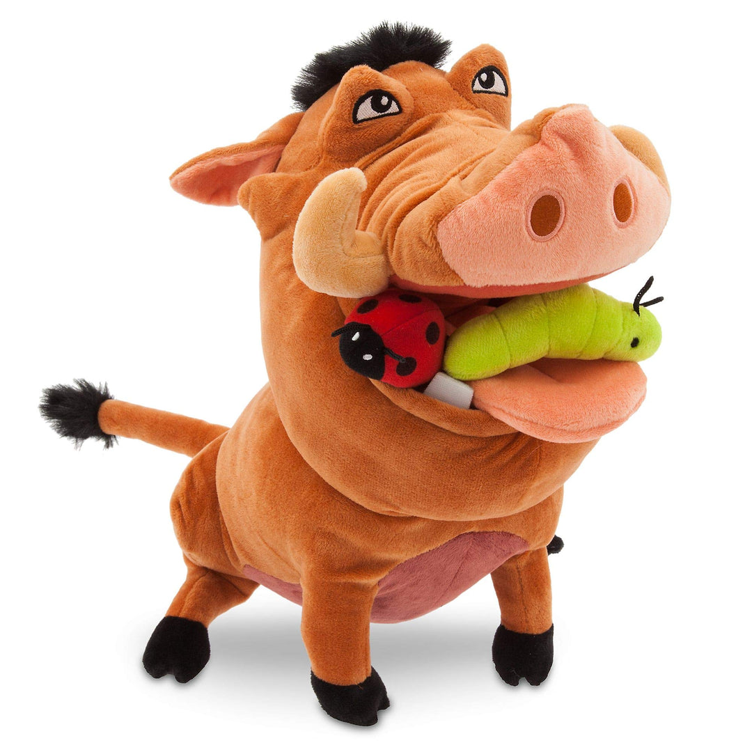Disney Store Pumbaa Medium Soft Plush Toy, The Lion King, 33cm/12, Cuddly Character with Embroidered