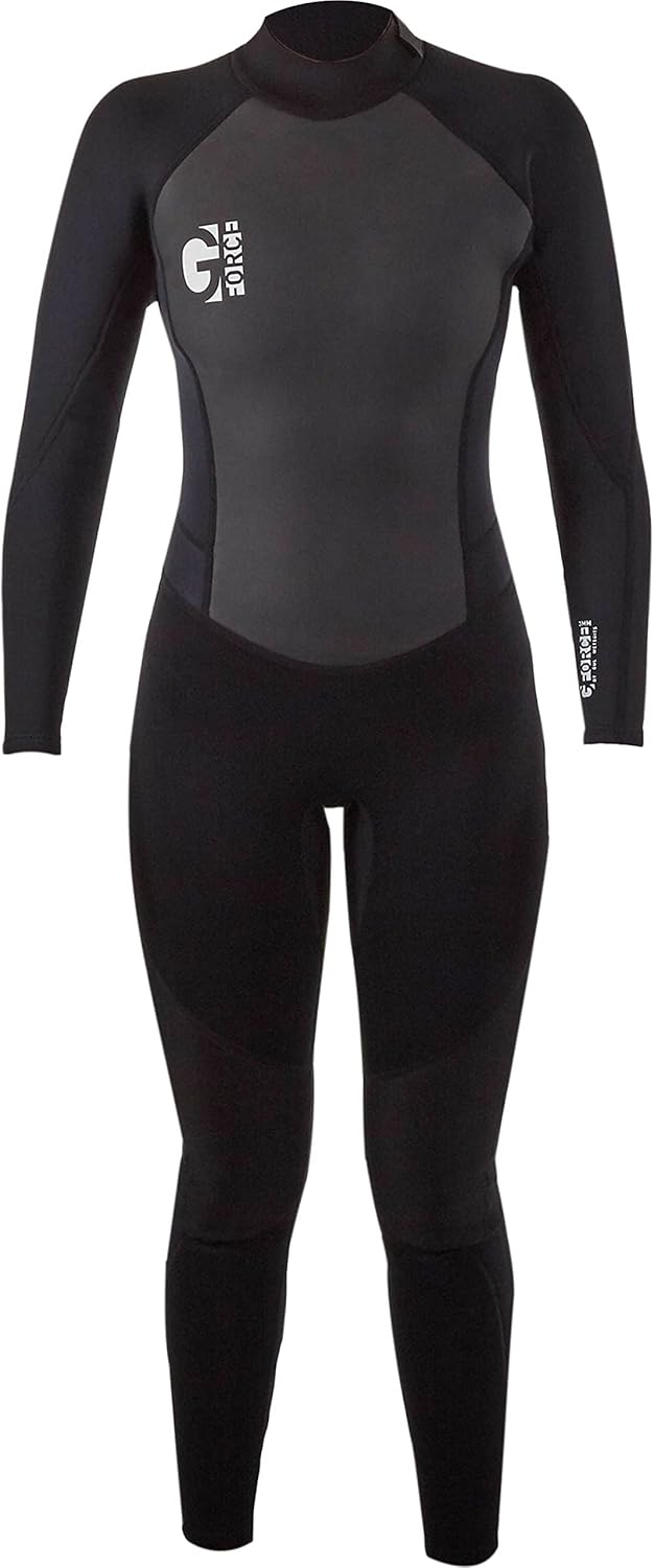 GUL Damen G-Force 3mm Back Zip Neoprenanzug - Schwarz - 100% D-Flex Einsätze für Strapazierfähigkeit