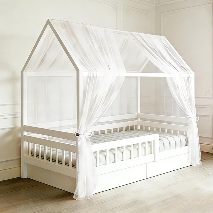 Hausbett Himmel 2 Stück 350x150cm Weiss, Weiss