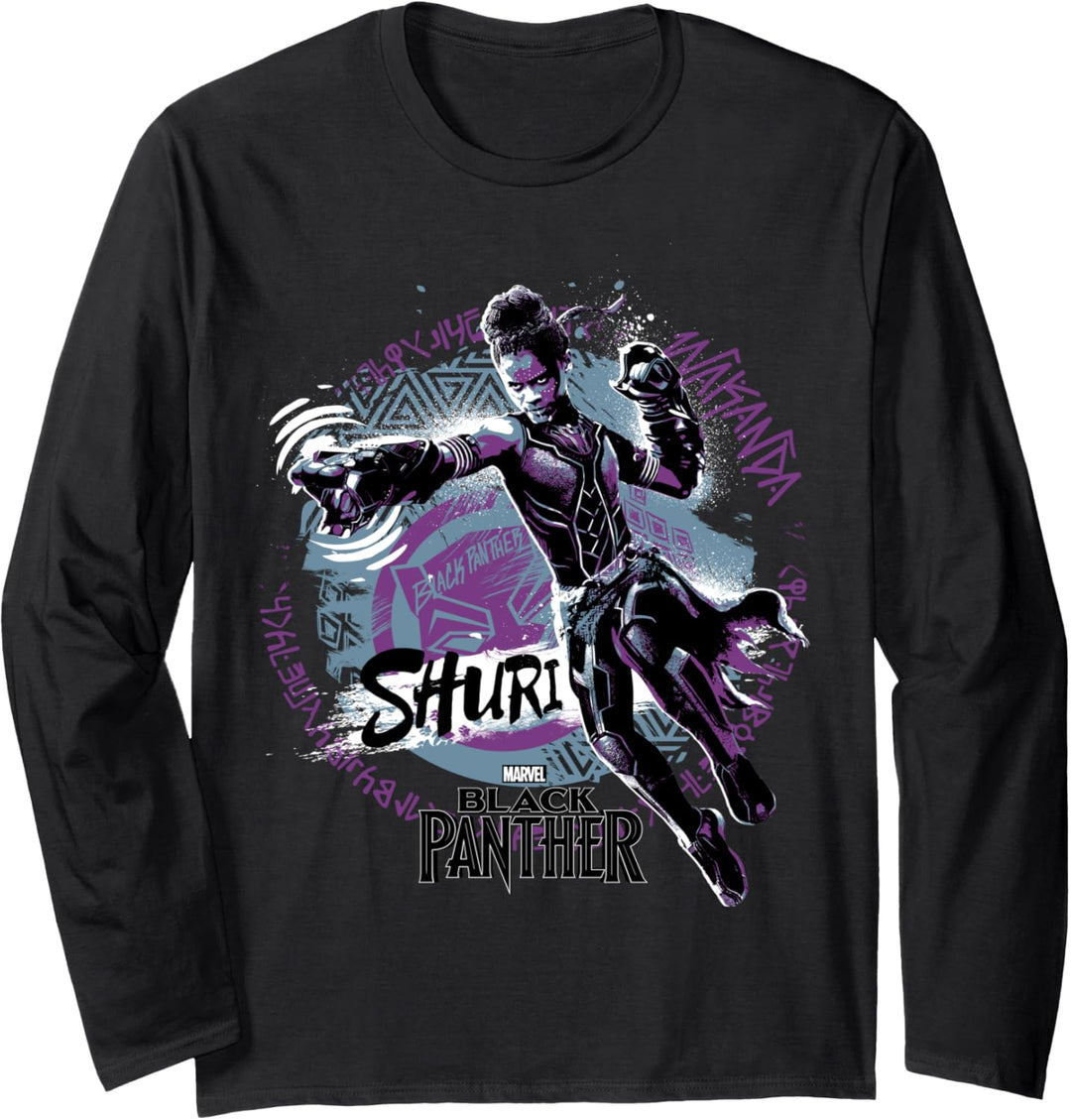 Marvel Black Panther Shuri Action Pose Langarmshirt
