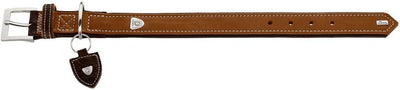 HUNTER TARA Hundehalsband, Leder, Juchtenleder, belastbar, witterungsbeständig, 60 (M-L), cognac/dun