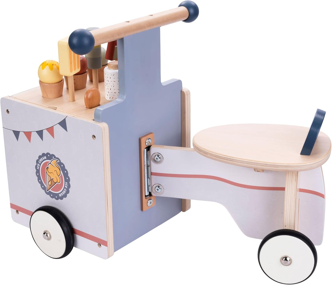 Engelhart - 640040 - Holz-Roller „Eisverkäufer“ - Multifunktionelles Spielzeug - Ab 12 Monaten Holzf